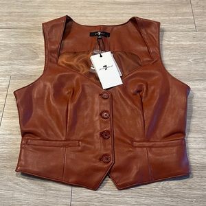 NWT 7 For All Mankind Leather Vest